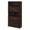 Bush Business Furniture Office 500 5 Shelf Bookcase With Doors In Black Walnut
