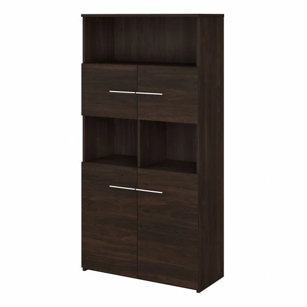 Bush Business Furniture Office 500 5 Shelf Bookcase With Doors In Black Walnut 1 Bush Business Furniture Office 500 5 Shelf Bookcase With Doors In Black Walnut