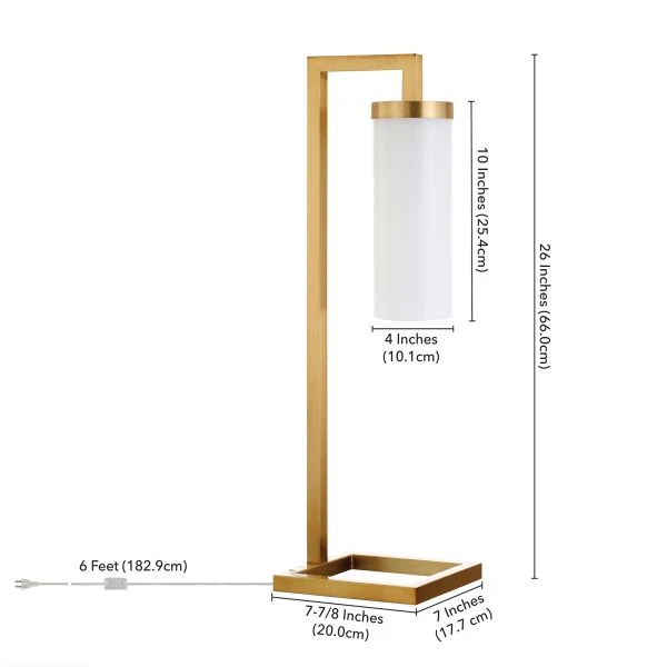 Malva 26" Tall Table Lamp With Glass Shade In Brass/White Milk 5 Malva 26" Tall Table Lamp With Glass Shade In Brass/White Milk - Image 5