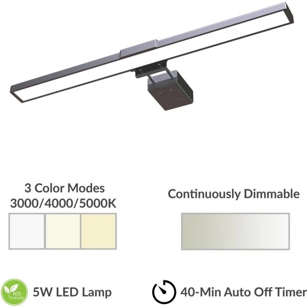 Lorell 15.75" LED Monitor Lamp 3 Lorell 15.75" LED Monitor Lamp - Image 3