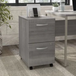 Bush Business Furniture Hybrid 2 Drawer Mobile File Cabinet In Platinum Gray - Assembled -office furniture sale 928d102aaaa66f0a13b93eddf78e41a266