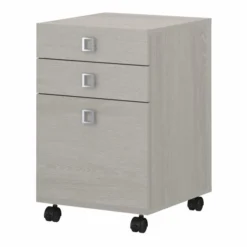 Office By Kathy Ireland Echo 3 Drawer Mobile File Cabinet In Gray Sand