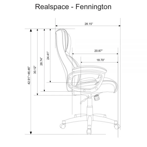Fennington Bonded Leather High-Back Executive Chair, Brown, BIFMA Certified 3 Fennington Bonded Leather High-Back Executive Chair, Brown, BIFMA Certified - Image 3