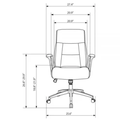 Modern Comfort Delagio Bonded Leather Mid-Back Manager's Chair, Black/Silver -office furniture sale 93076c7263fb05b4467a01044cca5cf4f9