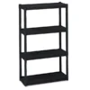 Iceberg Rough N Ready Open Storage System, Four-Shelf, Injection-Molded Polypropylene, 32w X 13d X 54h, Black
