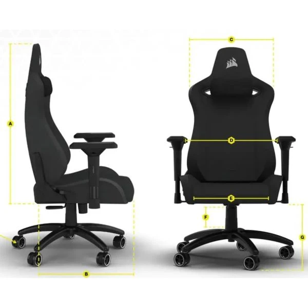 Corsair TC200 Gaming Chair - Soft Fabric - Black/Black 5 Corsair TC200 Gaming Chair - Soft Fabric - Black/Black - Image 5
