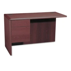 HON 10700 "L" Workstation Return, Left 3/4 Pedestal, 48w X 24d X 29.5h, Mahogany