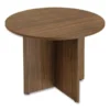 Alera Valencia Round Conference Table With Legs, 42" Diameter X 29.5h, Modern Walnut