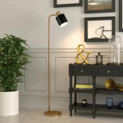 Thew 65" Tall Floor Lamp With Metal Shade In Brass/Black 8 Thew 65" Tall Floor Lamp With Metal Shade In Brass/Black -office furniture sale 94715369b0a9ff1d0ff891d424c77c103c