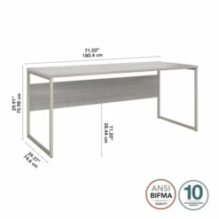 Bush Business Furniture Hybrid 72W X 30D Computer Table Desk With Metal Legs In Platinum Gray -office furniture sale 948aff1e4fccc838471ec50ba535e6580f