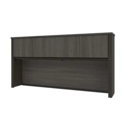 Bestar Prestige + Hutch For Credenza In Bark Gray & Slate
