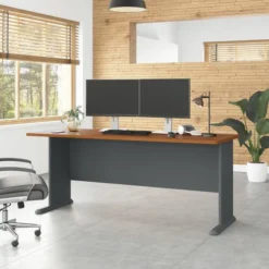 Bush Business Furniture Series A: Natural Cherry 72W Desk -office furniture sale 94e464f2ee054030e0177a50a8c377d050