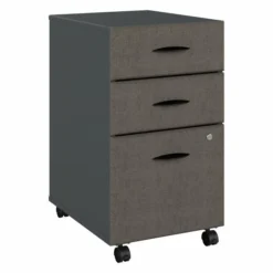 Bush Business Furniture Series A 3 Drawer Mobile File Cabinet In Slate And White Spectrum