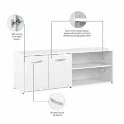 Bush Business Furniture Hybrid 72W X 30D Computer Table Desk With Storage And Mobile File Cabinet In White -office furniture sale 956cd871db62e333ac3560154d1b6530a9