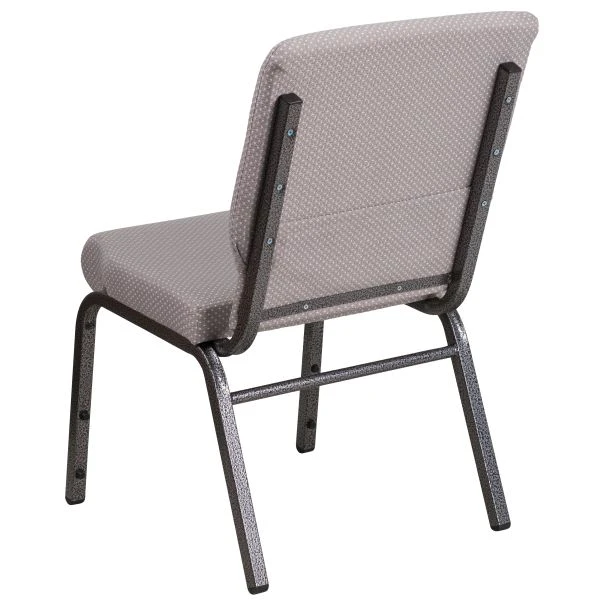 Flash Furniture HERCULES Series 18.5''W Gray Dot Fabric Stacking Church Chair With 4.25'' Thick Seat - Silver Vein Frame 2 Flash Furniture HERCULES Series 18.5''W Gray Dot Fabric Stacking Church Chair With 4.25'' Thick Seat - Silver Vein Frame - Image 2