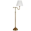 Wellesley 63" Tall Floor Lamp With Fabric Shade In Brass/White