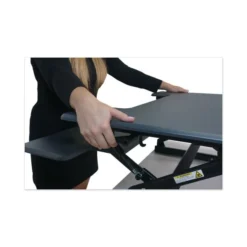 Victor High Rise Height Adjustable Standing Desk With Keyboard Tray, 36" X 31.25" X 5.25" To 20", Gray/Black -office furniture sale 95f70895c5a308ff13127c17e685582762