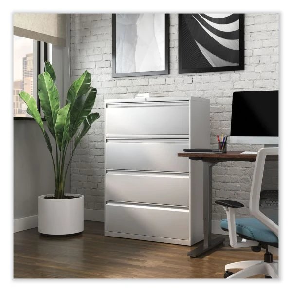 Alera Lateral File, 4 Legal/Letter-Size File Drawers, Light Gray, 36" X 18.63" X 52.5" 3 Alera Lateral File, 4 Legal/Letter-Size File Drawers, Light Gray, 36" X 18.63" X 52.5" - Image 3