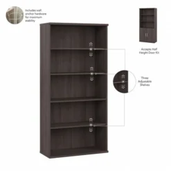 Bush Business Furniture Studio A Tall 5 Shelf Bookcase With Doors In Storm Gray -office furniture sale 9612328c9bbf893ddff76c83ef5c51bc2e