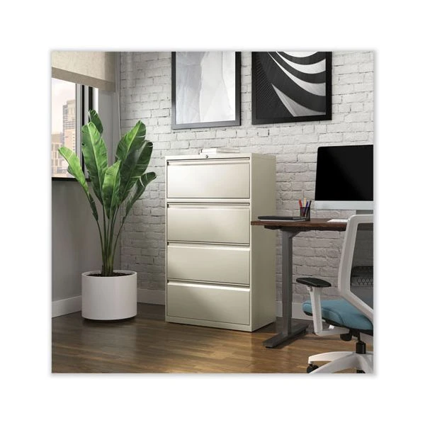 Alera Lateral File, 4 Legal/Letter-Size File Drawers, Putty, 30" X 18.63" X 52.5" 6 Alera Lateral File, 4 Legal/Letter-Size File Drawers, Putty, 30" X 18.63" X 52.5" - Image 6