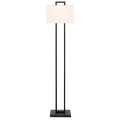 Adair 68" Tall Floor Lamp With Fabric Shade In Blackened Bronze/White -office furniture sale 96b7df83a78bf70345ae311ea6bb52d38b
