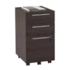 Trezza 19"D Vertical 3-Drawer Mobile File Cabinet, Warm Walnut