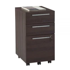 Trezza 19"D Vertical 3-Drawer Mobile File Cabinet, Warm Walnut