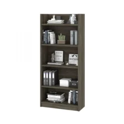 Bestar Pro-Linea Bookcase In Walnut Grey