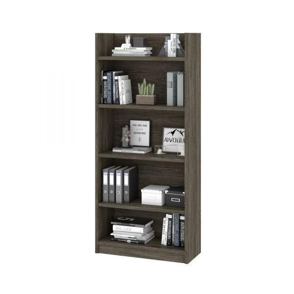 Bestar Pro-Linea Bookcase In Walnut Grey 1 Bestar Pro-Linea Bookcase In Walnut Grey
