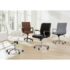Modern Comfort Winsley Bonded Leather Mid-Back Manager's Chair, White/Silver, BIFMA Certified 39 Modern Comfort Winsley Bonded Leather Mid-Back Manager's Chair, White/Silver, BIFMA Certified -office furniture sale 97649a718b68fb96db3995c2e7f5ce515b 1