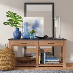 Malva 26" Tall Table Lamp With Glass Shade In Polished Nickel/Seeded -office furniture sale 979537d6bacb868c8947ad8c057825e4d9