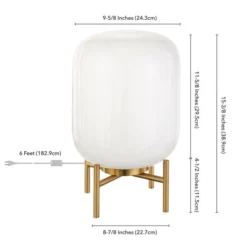 Edison 15.38" Tall Table Lamp With Glass Shade In Brass/White Milk -office furniture sale 97ba7e9bb914c8941379d8ceea17f96476
