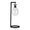Weston 25" Tall Table Lamp With Glass Shade In Blackened Bronze/Seeded