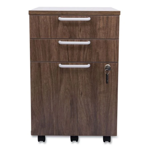 Union & Scale Essentials Mobile Pedestal File, Left Or Right, 3-Drawers: Box/Box/File, Legal/Letter, Espresso, 15.6" X 21.3" X 24.3" 5 Union & Scale Essentials Mobile Pedestal File, Left Or Right, 3-Drawers: Box/Box/File, Legal/Letter, Espresso, 15.6" X 21.3" X 24.3" - Image 5