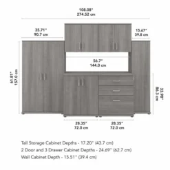 Bush Business Furniture Universal 108W 6 Piece Modular Storage Set With Floor And Wall Cabinets In Platinum Gray 10 Bush Business Furniture Universal 108W 6 Piece Modular Storage Set With Floor And Wall Cabinets In Platinum Gray -office furniture sale 985f568754bb0bb55750fffe5461192eb5