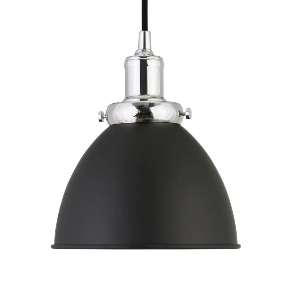 Madison 8" Wide Pendant With Metal Shade In Blackened Bronze/Polished Nickel/Blackened Bronze 3 Madison 8" Wide Pendant With Metal Shade In Blackened Bronze/Polished Nickel/Blackened Bronze - Image 3