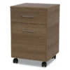 Linea Italia Urban Mobile File Pedestal, Left Or Right, 2-Drawers: Box/File, Legal/A4, Natural Walnut, 16" X 15.25" X 23.75"
