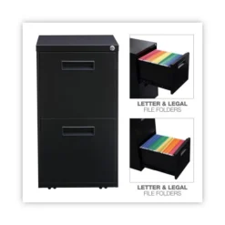 Alera File Pedestal, Left Or Right, 2 Legal/Letter-Size File Drawers, Black, 14.96" X 19.29" X 27.75" -office furniture sale 98f56f50553febe089cf8a7dc254d520ab