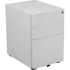 Warner Modern 3-Drawer Mobile Locking Filing Cabinet With Anti-Tilt Mechanism And Hanging Drawer For Legal & Letter Files, White