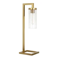 Malva 26" Tall Table Lamp With Glass Shade In Brass/Seeded