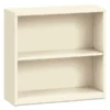 HON Metal Bookcase, Two-Shelf, 34.5w X 12.63d X 29h, Putty