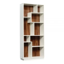 Sauder Vista Key 72"H 9-Shelf Bookcase, Pearl Oak/Blaze Acacia