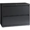 Lorell Two-Drawer Lateral File, Letter/Legal/A4, 36" Wide, Charcoal