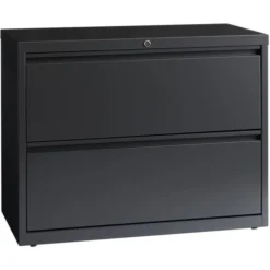 Lorell Two-Drawer Lateral File, Letter/Legal/A4, 36" Wide, Charcoal