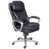 Serta Smart Layers Arlington AIR Ergonomic Bonded Leather High-Back Executive Chair, Black/Silver