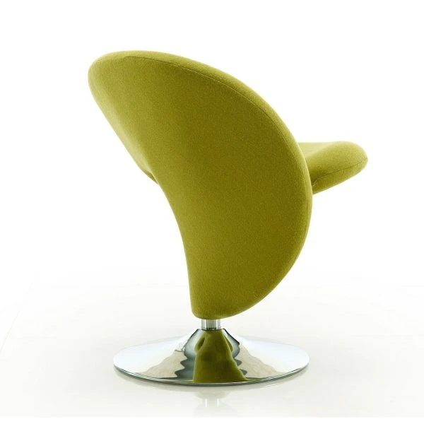 Curl Swivel Accent Chair In Green And Polished Chrome 3 Curl Swivel Accent Chair In Green And Polished Chrome - Image 3