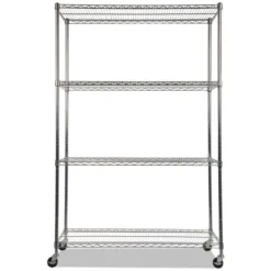 Alera NSF Certified 4-Shelf Wire Shelving Kit With Casters, 48w X 18d X 72h, Silver 15 Alera NSF Certified 4-Shelf Wire Shelving Kit With Casters, 48w X 18d X 72h, Silver -office furniture sale 9bf8f02a314c5d7a2b3e330164544a0f16