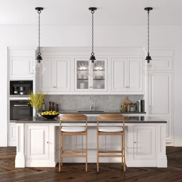 Annie 9.13" Wide Pendant With Glass Shade In Blackened Bronze/Clear 2 Annie 9.13" Wide Pendant With Glass Shade In Blackened Bronze/Clear - Image 2