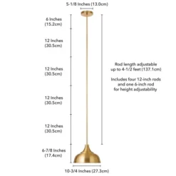 Mackenzie 10.75" Wide Pendant With Metal Shade In Brass/Brass -office furniture sale 9c68c249021cac755f2616a61c067c4bd0