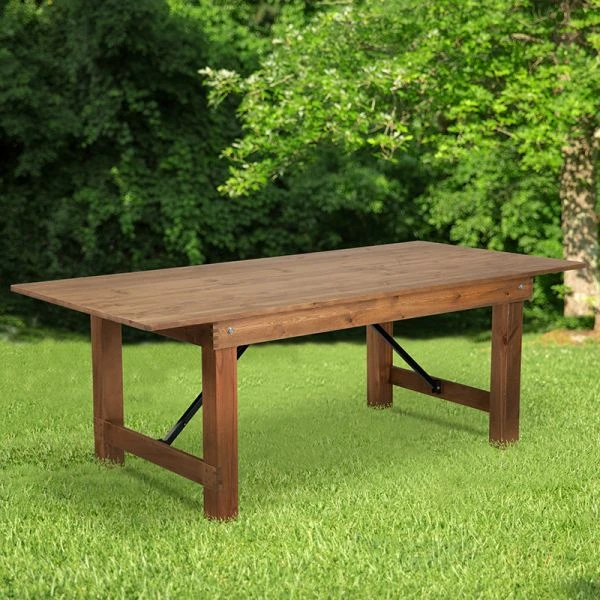 HERCULES Series 7' X 40" Rectangular Antique Rustic White Solid Pine Folding Farm Table 2 HERCULES Series 7' X 40" Rectangular Antique Rustic White Solid Pine Folding Farm Table - Image 2